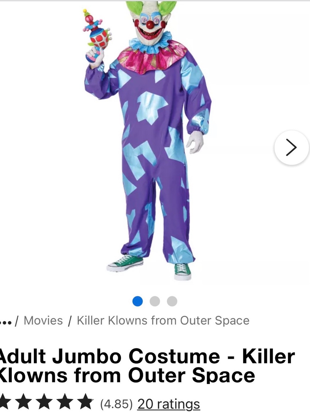 Spencer's Purple Clown Jumpsuit with Light Blue Patches
